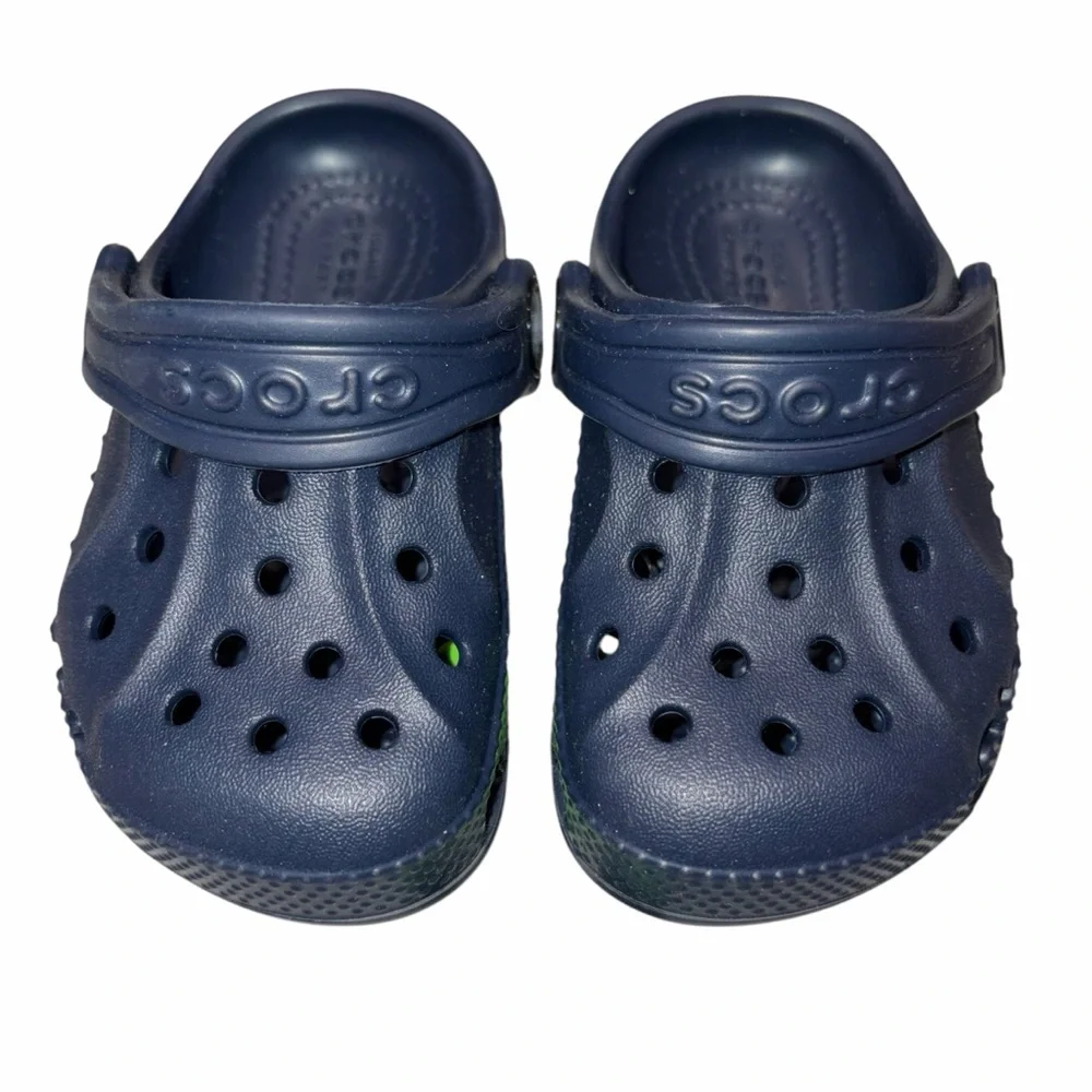 NEW Crocs Navy Blue Toddler Baya Clogs Shoes Slip Ons size 5